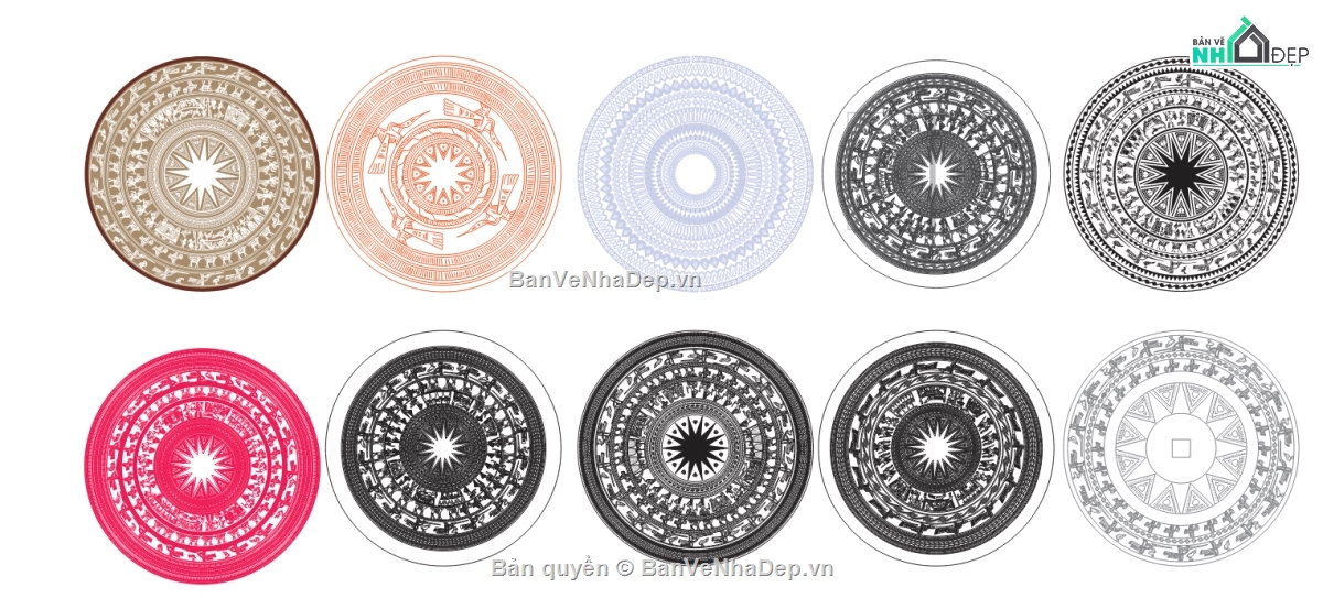 bản vẽ corel draw,trống đồng,họa tiết trống đồng,trống đồng vector