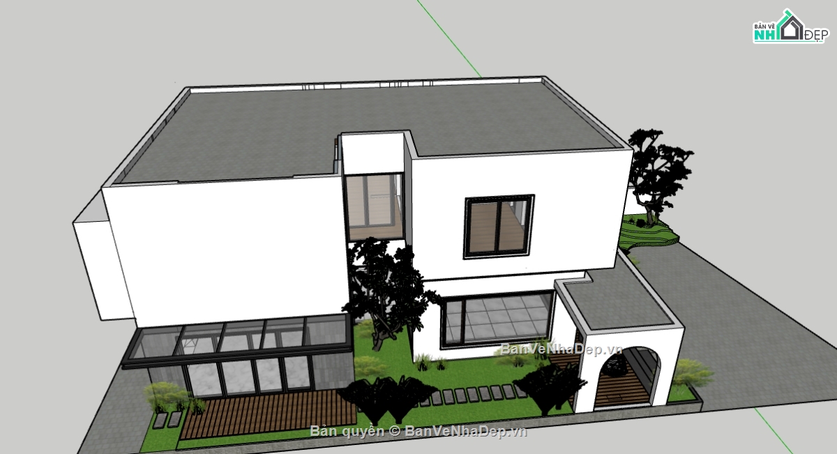 File su nhà phố 2 tầng,model su nhà phố 2 tầng,file sketchup nhà phố 2 tầng,model sketchup nhà phố 2 tầng