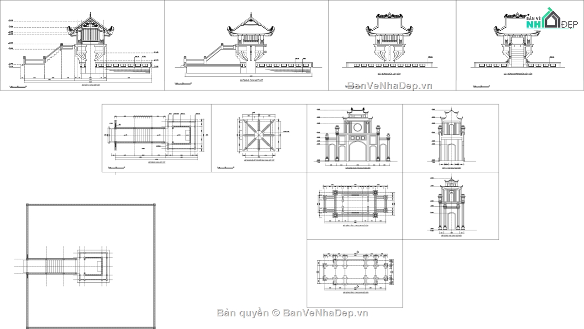 3D,dựng 3D,chùa,đình,cad,sketchup