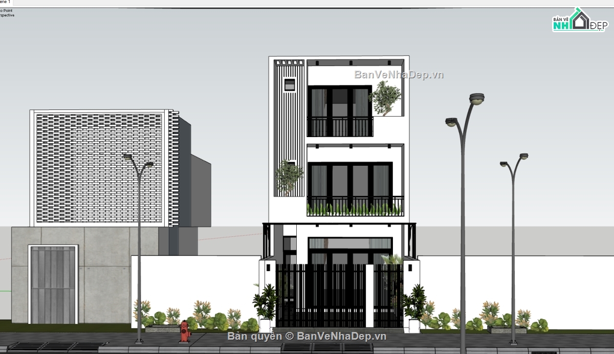 file su nhà phố 3 tầng,model su nhà phố 3 tầng,file sketchup nhà phố 3 tầng,model sketchup nhà phố 3 tầng