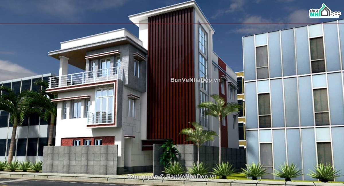 biệt thự hiện đại,biệt thự 3 tầng,file sketchup biệt thự 3 tầng