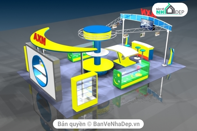 biển quảng cáo,hội chợ 3d,mô hình 3D hội chợ,triễn lãm 3dsmax,phối cảnh gian hàng