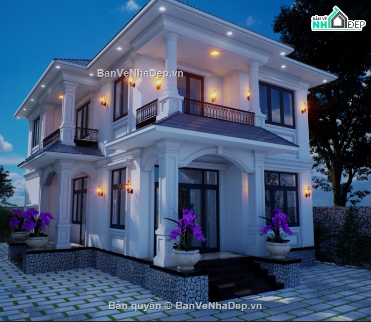 biệt thự 8x15m,3dsmax biệt thự,biệt thự max,max biệt thự,biệt thự mái nhật