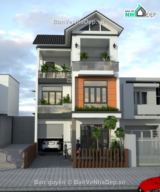 kiến trúc 3 tầng,biệt thự 3 tầng,biệt thự 3 tầng cad,cad biệt thự 3 tầng