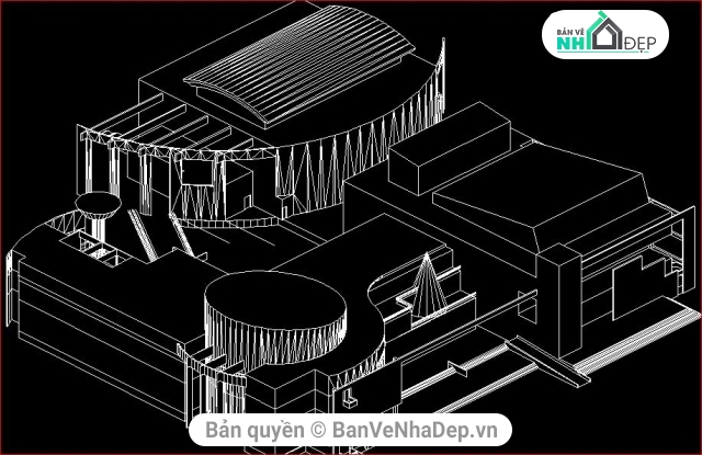 đồ án tốt nghiệp,nhà văn hóa,trung tâm văn hóa,bản vẽ cad trung tâm,file cad trung tâm,cad trung tâm văn hóa