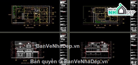 Biệt thự 3 tầng cad,cad biệt thự 3 tầng,file cad biệt thự 3 tầng,biệt thự 3 tầng autocad