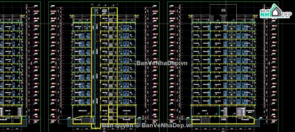 chung cư 11 tầng,chung cư 11 tầng 1 hầm,bản vẽ chung cư