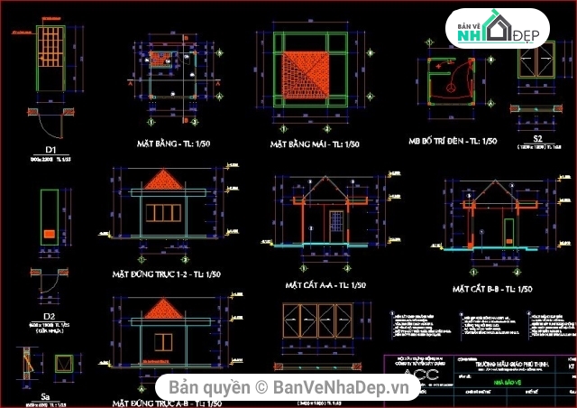 kiến trúc tổng thể,bản vẽ trường mẫu giáo,Trường mẫu giáo Phú Thịnh,bản vẽ cad trường mầm non,file cad trường mầm non