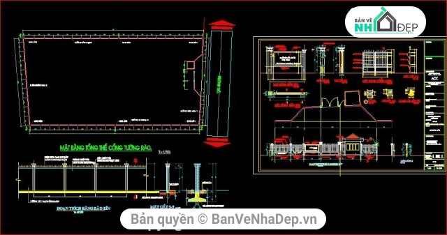 kiến trúc tổng thể,bản vẽ trường mẫu giáo,Trường mẫu giáo Phú Thịnh,bản vẽ cad trường mầm non,file cad trường mầm non