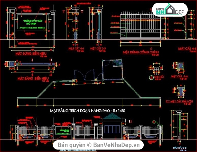 kiến trúc tổng thể,bản vẽ trường mẫu giáo,Trường mẫu giáo Phú Thịnh,bản vẽ cad trường mầm non,file cad trường mầm non