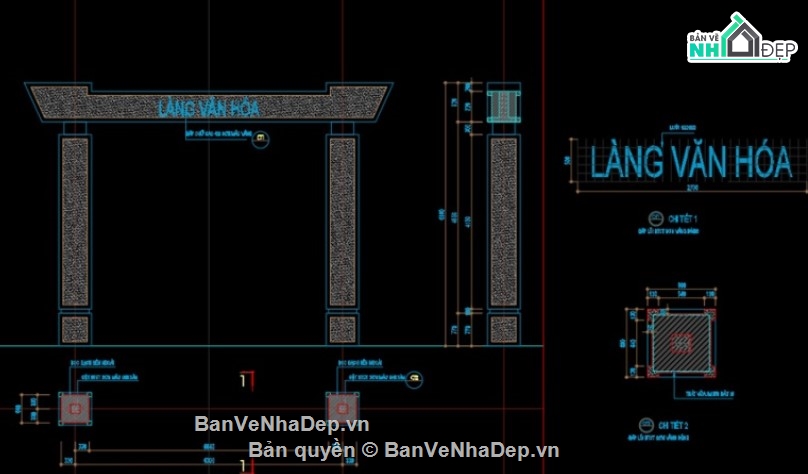 Cổng làng,mẫu thiết kế,mẫu cổng làng văn hóa