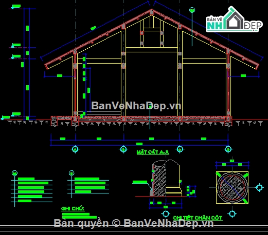 nhà truyền thống dân tộc pà thẻn,dân tộc pà thẻn,nhà truyền thống,autocad nhà truyền thống,Thiết kế nhà truyền thống