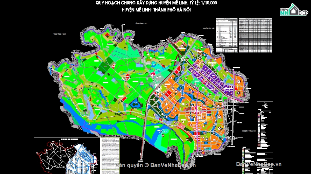 quy hoạch huyện,Quy hoạch huyện Mê Linh,file cad quy hoạch Mê Linh,Quy hoạch chung huyện Mê Linh