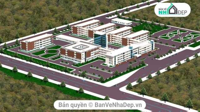 bản vẽ bệnh viện,kiến trúc bệnh viện,bệnh viện đa khoa Bắc Ninh,file cad bệnh viện,bản vẽ cad bệnh viện