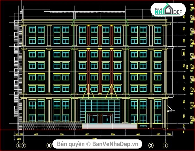 kiến trúc căn hộ 9 tầng,nước chung cư 9 tầng,mẫu chung cư 9 tầng,cad chung cư,file cad chung cư