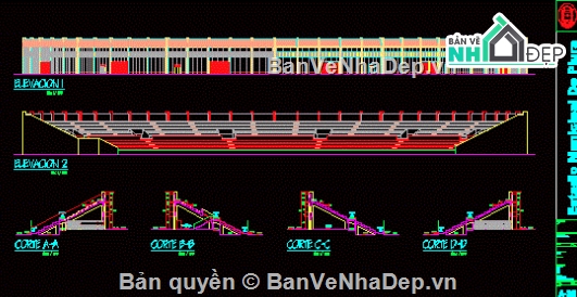 cad sân vận động,sân vận động,sân thể thao,thể thao,Autocad sân vận động