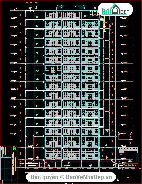 cao ốc 17 tầng,kiến trúc cao ốc,bản vẽ cao ốc 17 tầng,cad chung cư,cad cao ốc