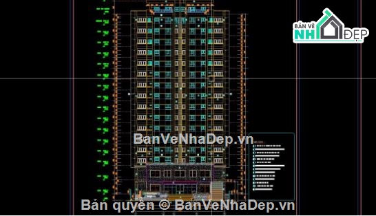 Chung cư 17 tầng,chung cư file cad,file cad chung cư,chung cư file autocad