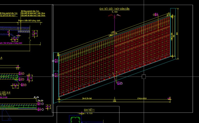 Bản vẽ bản dẫn chéo góc,Bản vẽ bản dẫn đầu cầu lệch trục,Bản vẽ bản dẫn đầu cầu xiên,Bản vẽ bản dẫn nối cầu chéo
