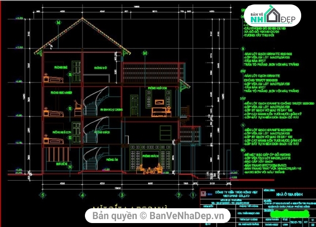 biệt thự 4 tầng,biệt thự 4 tầng kích thước 10x20m,kiến trúc biệt thự 4 tầng,file cad biệt thự 4 tầng