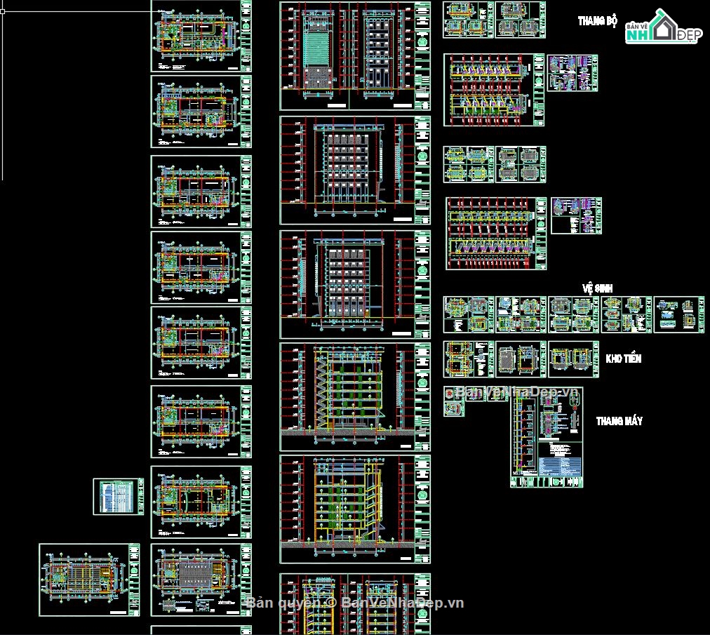 bản vẽ cad ngân hàng,bản vẽ ngân hàng bidv,kiến trúc ngân hàng,hồ sơ thiết kế ngân hàng