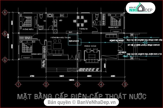 thiết kế nhà cấp 4,file cad nhà cấp 4,bản vẽ nhà cấp 4,bản vẽ kiến trúc nhà cấp 4