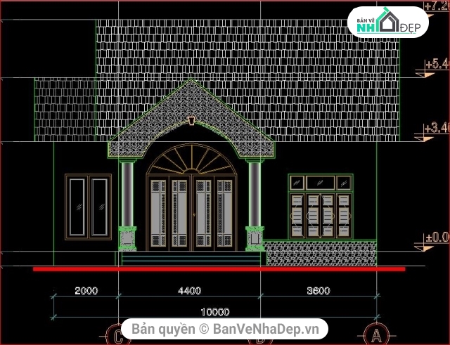 thiết kế nhà cấp 4,file cad nhà cấp 4,bản vẽ nhà cấp 4,bản vẽ kiến trúc nhà cấp 4