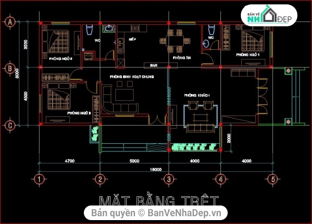thiết kế nhà cấp 4,file cad nhà cấp 4,bản vẽ nhà cấp 4,bản vẽ kiến trúc nhà cấp 4