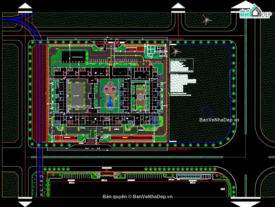 Bản vẽ cad trường mầm non,mầm non,Bản vẽ trường mầm non (full),Bản vẽ