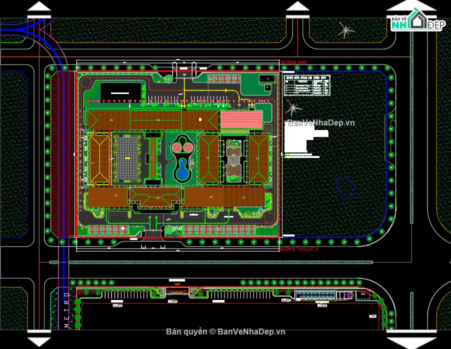 Bản vẽ cad trường mầm non,mầm non,Bản vẽ trường mầm non (full),Bản vẽ