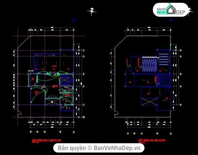 Biệt Thự Song Lập,bản vẽ biệt thự 3 tầng,kiến trúc biệt thự 3 tầng,file cad biệt thự 3 tầng