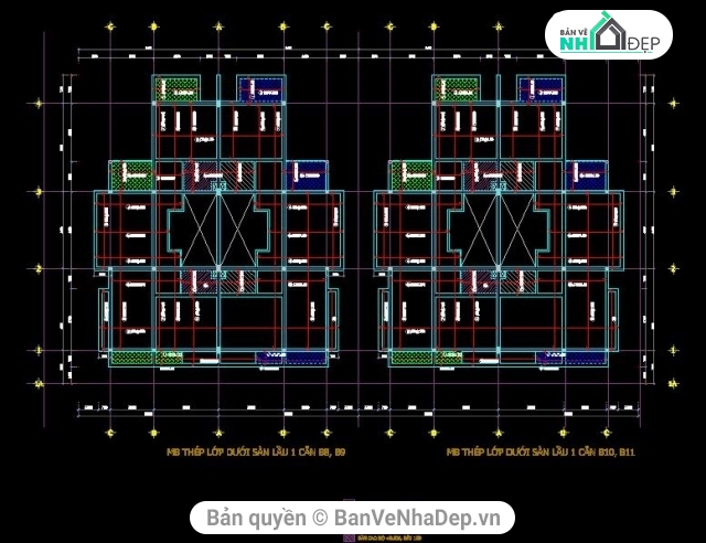 Biệt Thự Song Lập,bản vẽ biệt thự 3 tầng,kiến trúc biệt thự 3 tầng,file cad biệt thự 3 tầng