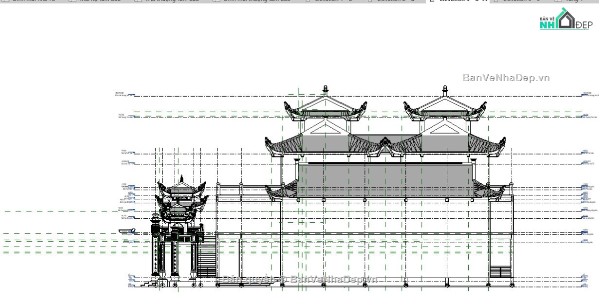 file thiết kế revit chùa,Revit thiết kế chùa,file thiết kế chùa,revit chùa,model revit chùa,bản vẽ thi công chùa