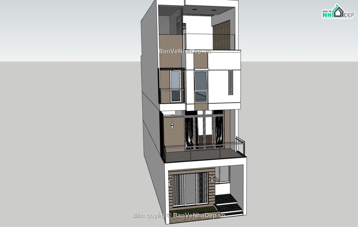 Thiết kế nhà phố,nhà 4 tầng,sketchup nhà phố 4 tầng,thiết kế nhà phố 4 tầng,mẫu nhà phố hiện đại