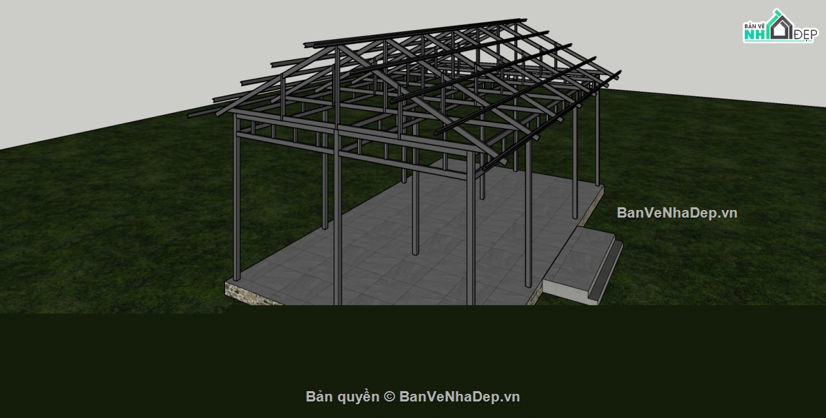 sketchup nhà lắp ghép,nhà lắp ghép khung thép,model sketchup nhà tiền chế,bản vẽ 3d sketchup nhà,file sketchup nhà lắp ghép,thiết kế nhà khung thép