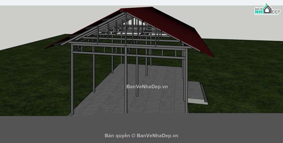 sketchup nhà lắp ghép,nhà lắp ghép khung thép,model sketchup nhà tiền chế,bản vẽ 3d sketchup nhà,file sketchup nhà lắp ghép,thiết kế nhà khung thép