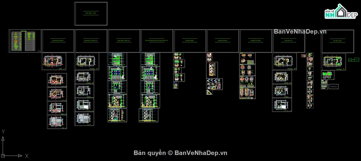 bản vẽ biệt thự 3 tầng,thiết kế biệt thự tân cổ điển,cad biệt thự