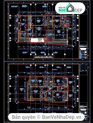 Hồ sơ bản vẽ CAD 7 MẪU biệt thự 3 tầng + Kèm file SU - CỰC TỐT