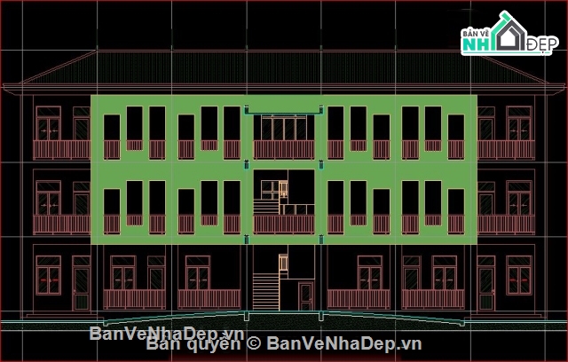 Bản vẽ bệnh xá 3 tầng,bệnh xá 10x25m,kiến trúc bệnh viện,bản vẽ bệnh xá 3 tầng