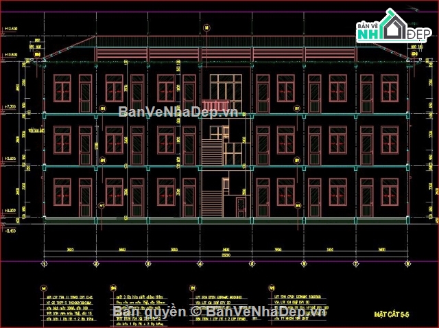 Bản vẽ bệnh xá 3 tầng,bệnh xá 10x25m,kiến trúc bệnh viện,bản vẽ bệnh xá 3 tầng