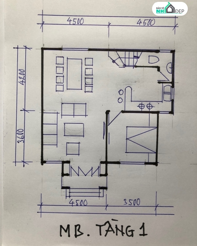 Chọn lọc 50 mẫu thiết kế nhà vuông 8x9m 2 tầng