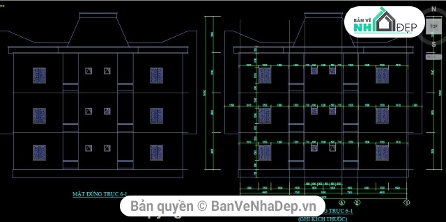 Kiến trúc 3 tầng,kiến trúc nhà truyền hình,nhà truyền hình,bản vẽ Nhà truyền Hình,đài truyền hình 3 tầng 14.1x16.2m