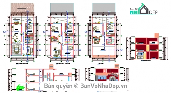 bản vẽ nhà phố 3 tầng,thiết kế nhà phố 3 tầng,file cad nhà phố 3 tầng,mẫu nhà phố 3 tầng