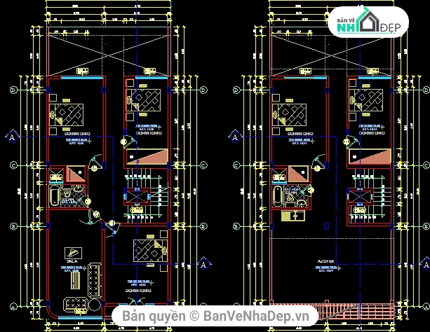 bản vẽ nhà phố 3 tầng,thiết kế nhà phố 3 tầng,file cad nhà phố 3 tầng,mẫu nhà phố 3 tầng