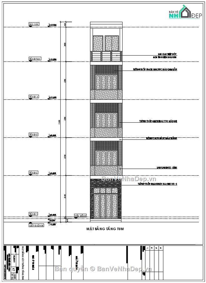 Nhà phố 5 tầng 2.6x12m,bản vẽ nhà phố 5 tầng,file cad nhà phố 5 tầng,nhà phố 5 tầng fiel cad,autocad nhà phố 5 tầng