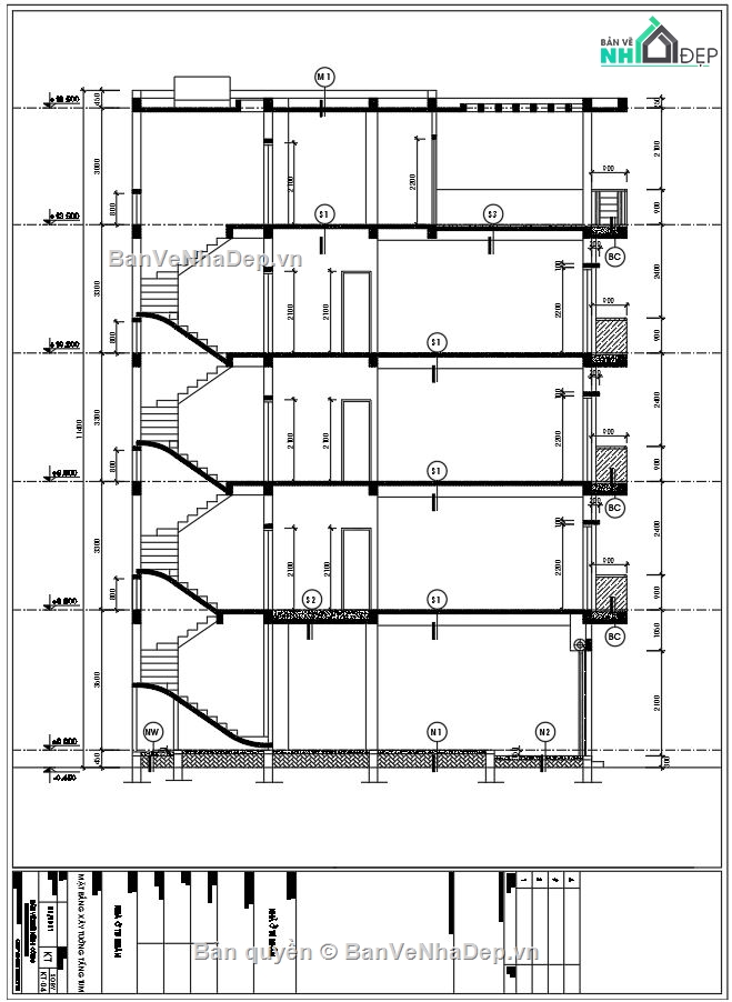 Nhà phố 5 tầng 2.6x12m,bản vẽ nhà phố 5 tầng,file cad nhà phố 5 tầng,nhà phố 5 tầng fiel cad,autocad nhà phố 5 tầng