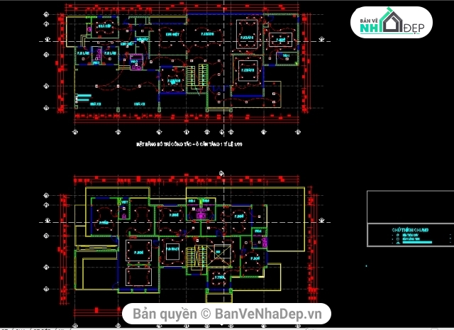 Cad Biệt thự 2 tầng 14.3x32.6m,bản vẽ Biệt thự 2 tầng,File CAD Biệt thự 2 tầng,Bản vẽ biệt thự 2 tầng