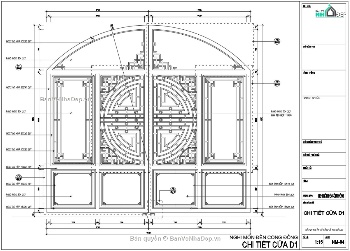 Cổng đền Nghi Môn file cad,bản vẽ autocad cổng đền,autocad cổng đền,cổng đền Nghi Môn file autocad