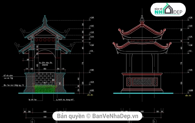 đình chùa cổ,kiến trúc chùa phúc minh,đình chùa việt nam,CHÙA PHÚC MINH,bản vẽ chùa Phúc Minh