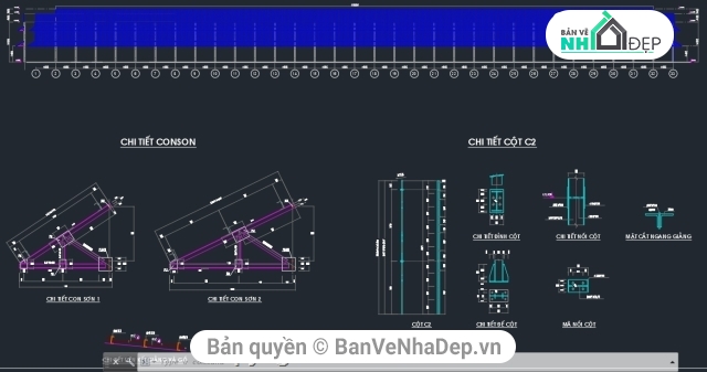 bản vẽ kết cấu,bản vẽ kiến trúc 20x192m,Xưởng mạ kẽm nhúng nóng,kết cấu nhà thép,bản vẽ nhà xưởng mạ kẽm